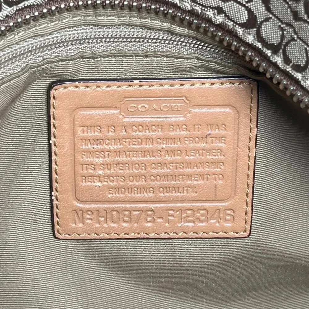 Coach Signature Gallery Tote Bag Womens Medium Brown Jacquard F12346
